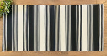 Load image into Gallery viewer, Black + white stripe runner rug - 24x51
