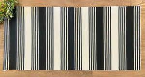 Black + white stripe runner rug - 24x51