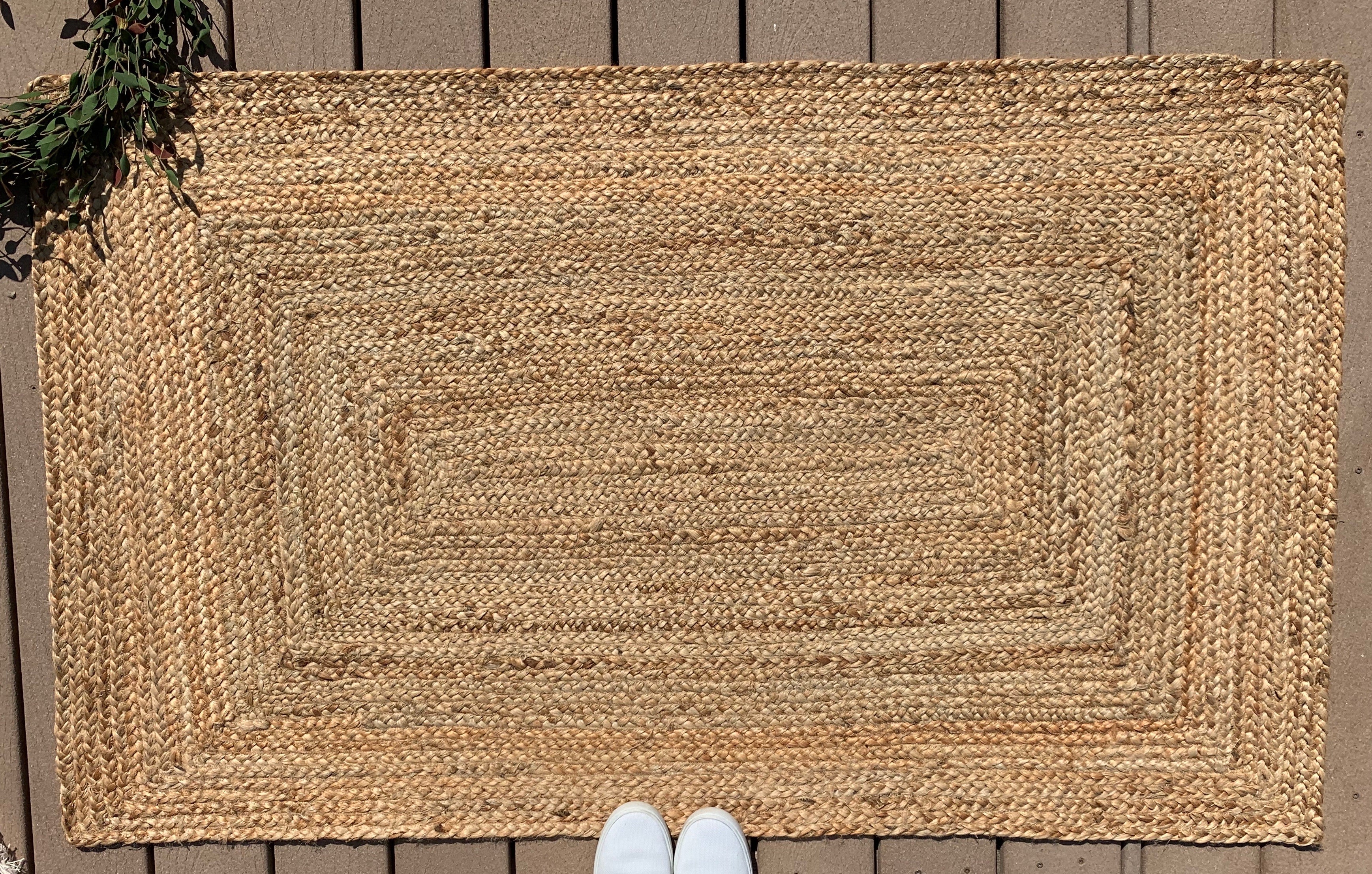 Natural hemp rug, triple layered rugs