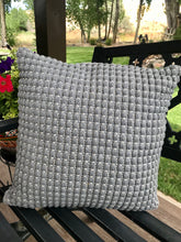 Load image into Gallery viewer, Gray woven pillow
