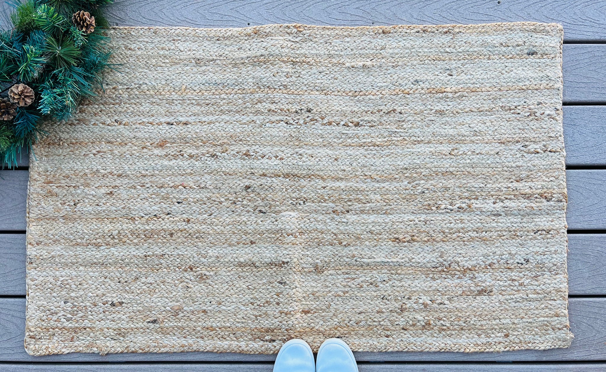 Natural hemp rug, triple layered rugs